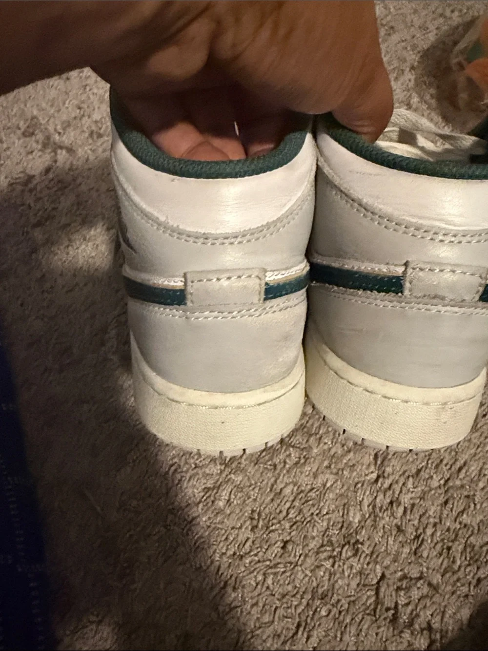 Jordan Kids Sneakers in White and Dark Green